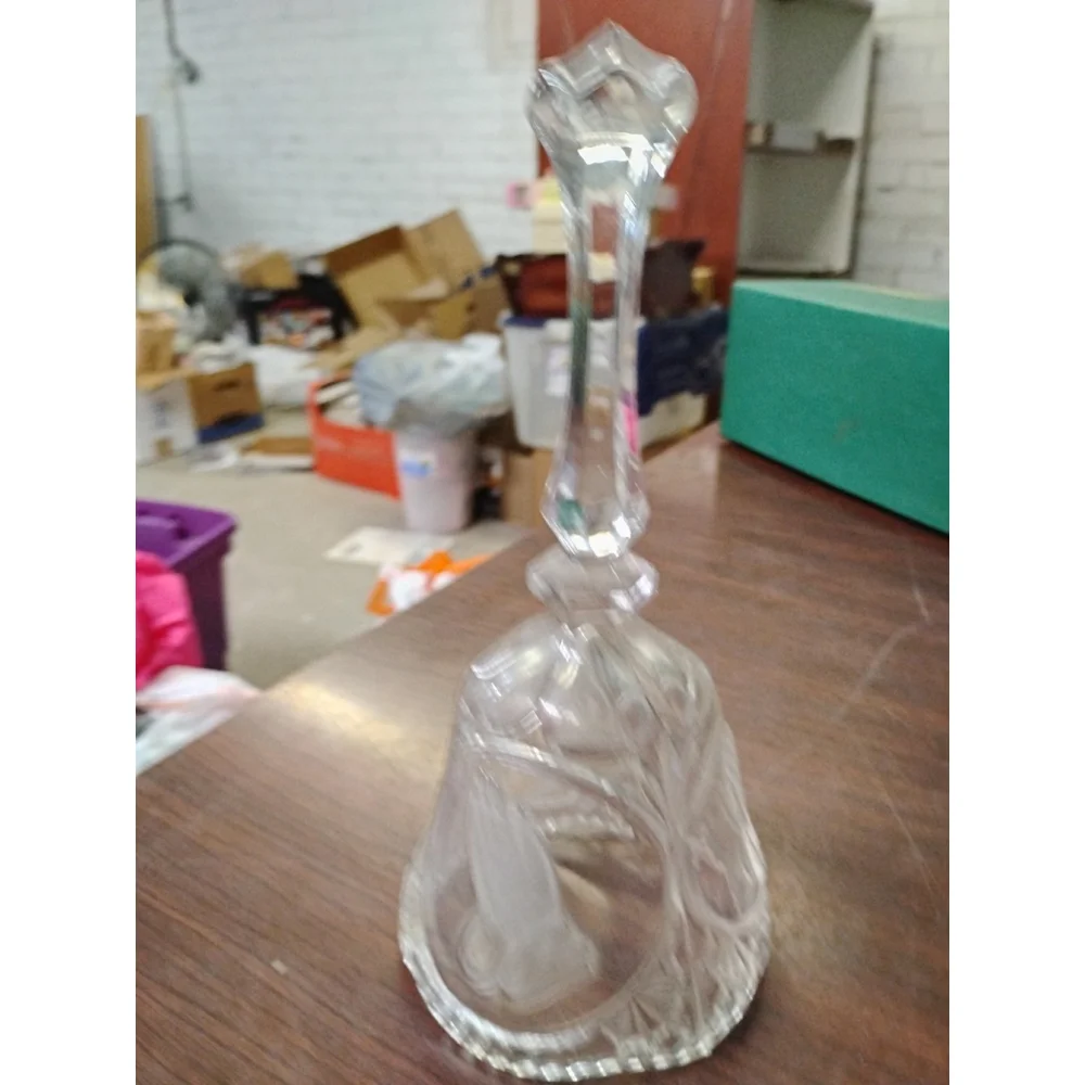 Vintage Artmark Lead Crystal Bell Made In Germany The Lord's Prayer C.1986